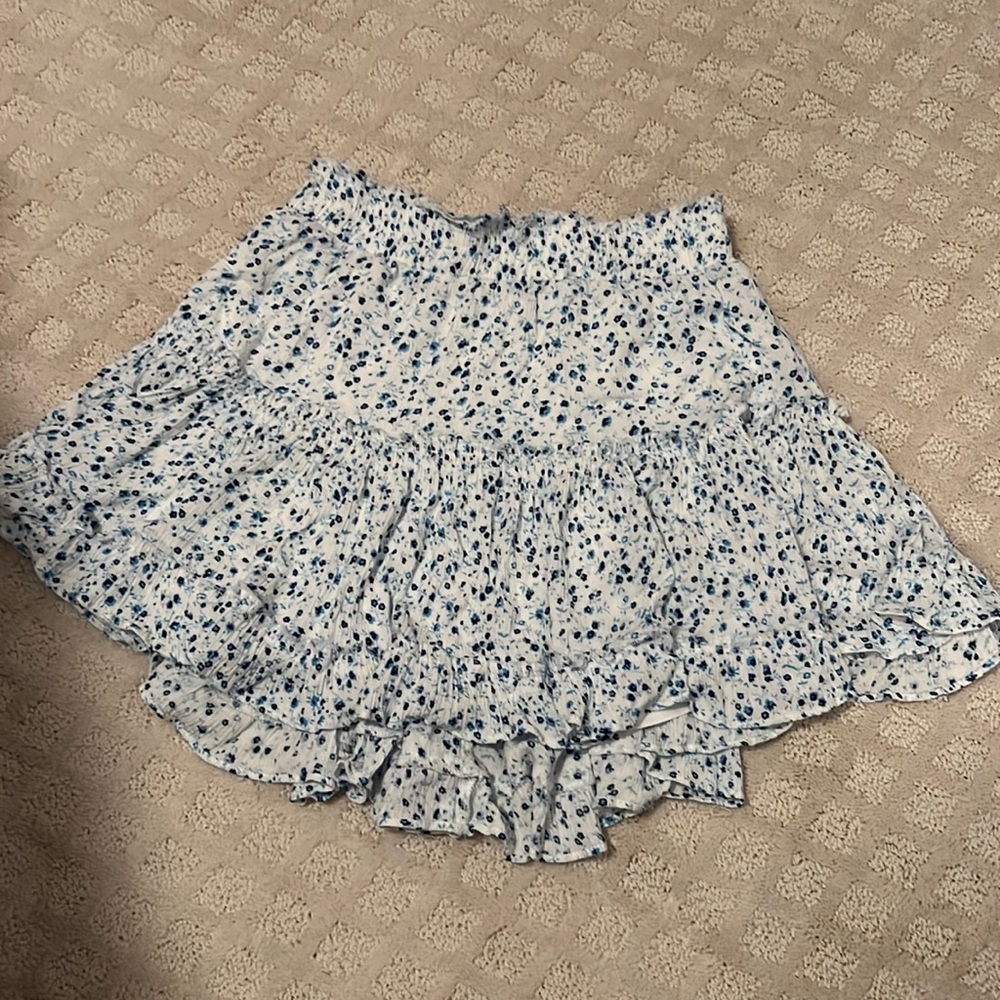 Cotton candy LA blue and white skirt